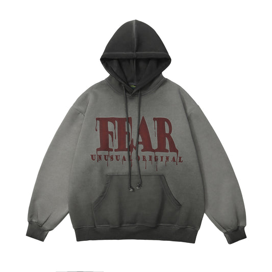 Fear Loose Partial Mud Dyed Hooded Sweater